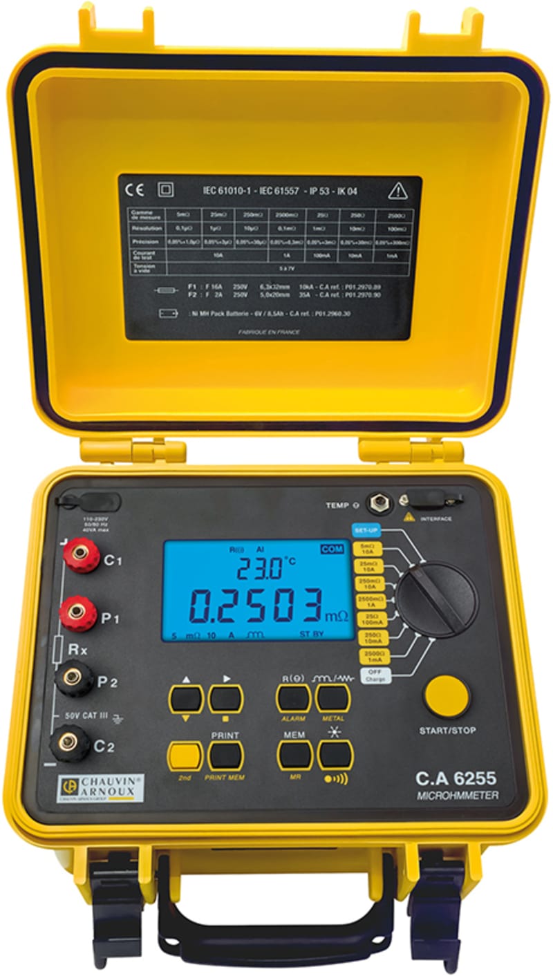 Chauvin Arnoux CA 6255 Micro-ohmmeter, 10 A Test Current