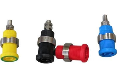 3265-R Panel-Mount 4 mm Banana Plug, Flush, Red