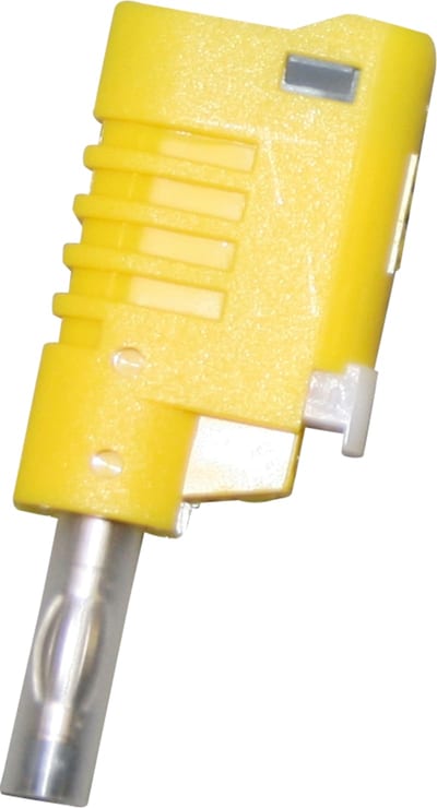 1089 Stackable 4+4+2 mm Banana Plug with Sliding Sleeve, Yellow