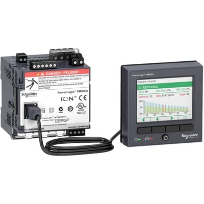 Schneider Electric PowerLogic PM8000 - PM8244 DIN rail mount meter + Remote display - int. metering METSEPM8244