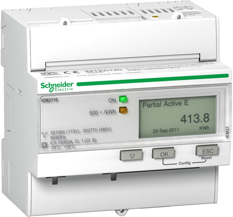 Schneider Electric IEM3110 energy meter - 63 A - 1 pulse O - MID A9MEM3110