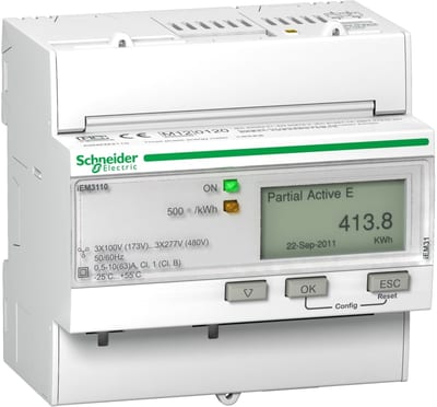Schneider Electric IEM3110 energy meter - 63 A - 1 pulse O - MID A9MEM3110