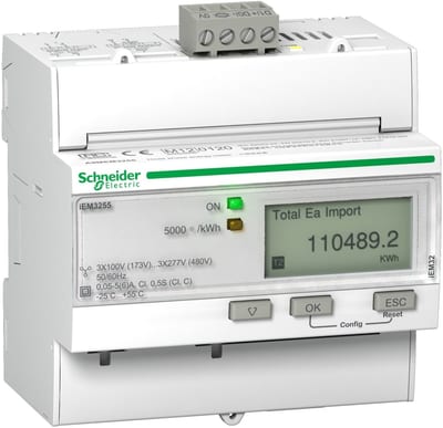 Schneider Electric A9MEM3255 IEM3255 energy meter - CT - Modbus - 1 digital I - 1 digital O - multi-tariff - MID