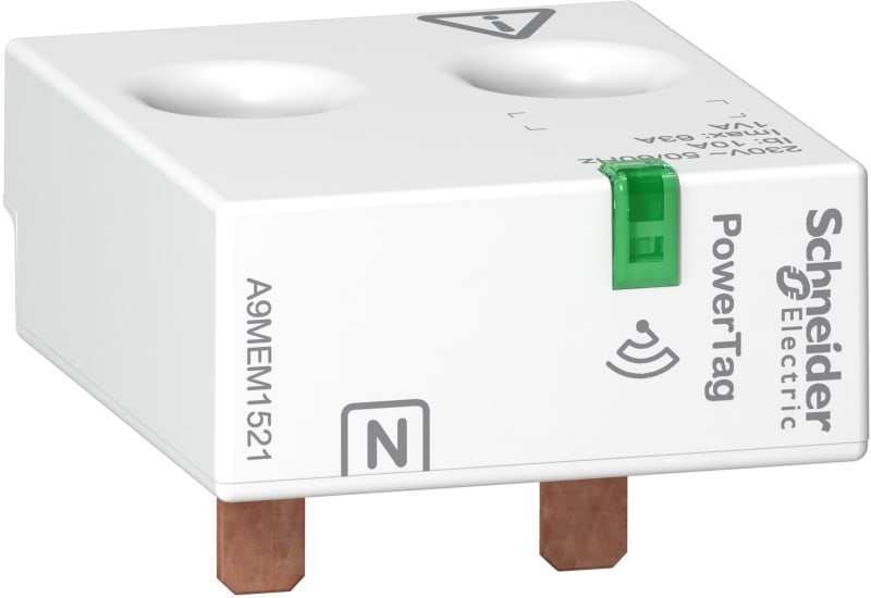 Schneider Electric energy sensor, PowerTag Monoconnect 63A 1P+N top position A9MEM1521