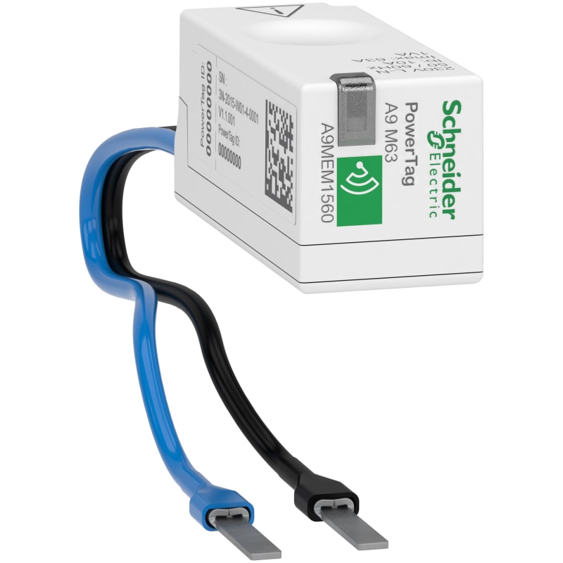 Schneider Electric energy sensor, PowerTag Flex 230V 63A 1P+N top and bottom position A9MEM1560