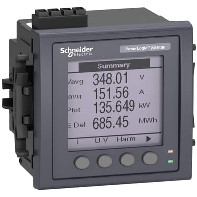 Schneider Electric PM5111 Meter, modbus, up to 15TH H, 1DO 33 alarms, MID METSEPM5111