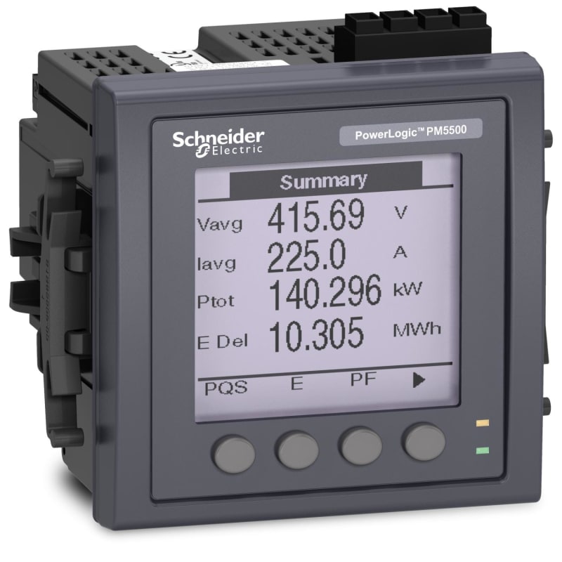 Schneider Electric PM5560 Meter, 2 ethernet, up to 63TH H, 1,1M 4DI/2DO 52 alarms METSEPM5560