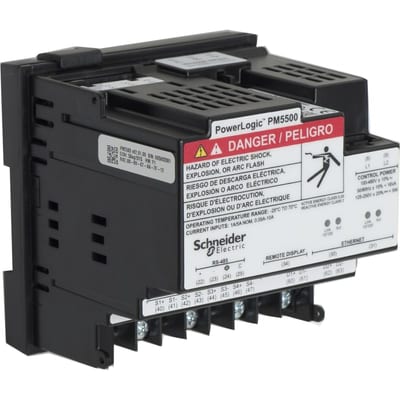 Schneider Electric PM5563 Meter, 2 ethernet, up to 63TH H, 1,1M 4DI/2DO 52 alarms, DIN mounted METSEPM5563