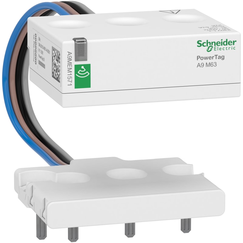 Schneider Electric energy sensor, PowerTag phaseNeutral 63A 3P+N top position A9MEM1571