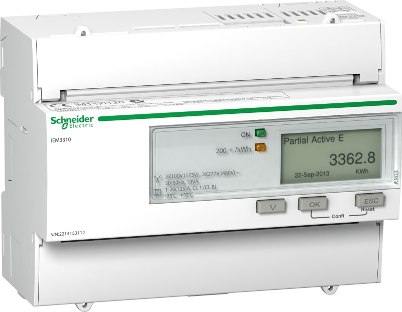 Schneider Electric IEM3310 energy meter - 125 A - 1 pulse O - MID A9MEM3310