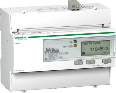 Schneider Electric IEM3335 energy meter - 125 A - M-bus - 1 digital I - 1 digital O - multi-tariff - MID A9MEM3335