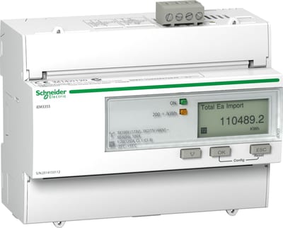 Schneider Electric IEM3355 energy meter - 125 A - Modbus - 1 digital I - 1 digital O - multi-tariff - MID A9MEM3355