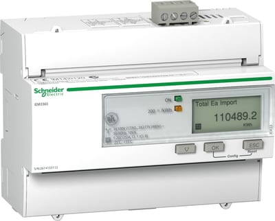 Schneider Electric IEM3365 energy meter - 125 A - BACnet - 1 digital I - 1 digital O - multi-tariff - MID A9MEM3365