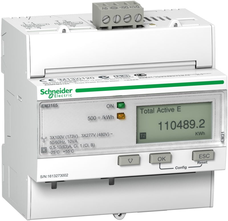 Schneider Electric IEM3175 energy meter - 63 A - LON - 1 digital I - multi-tariff - MID A9MEM3175
