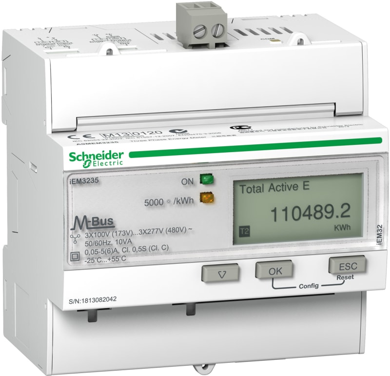 Schneider Electric A9MEM3235 IEM3235 energy meter - CT - M-bus - 1 digital I - 1 digital O - multi-tariff - MID