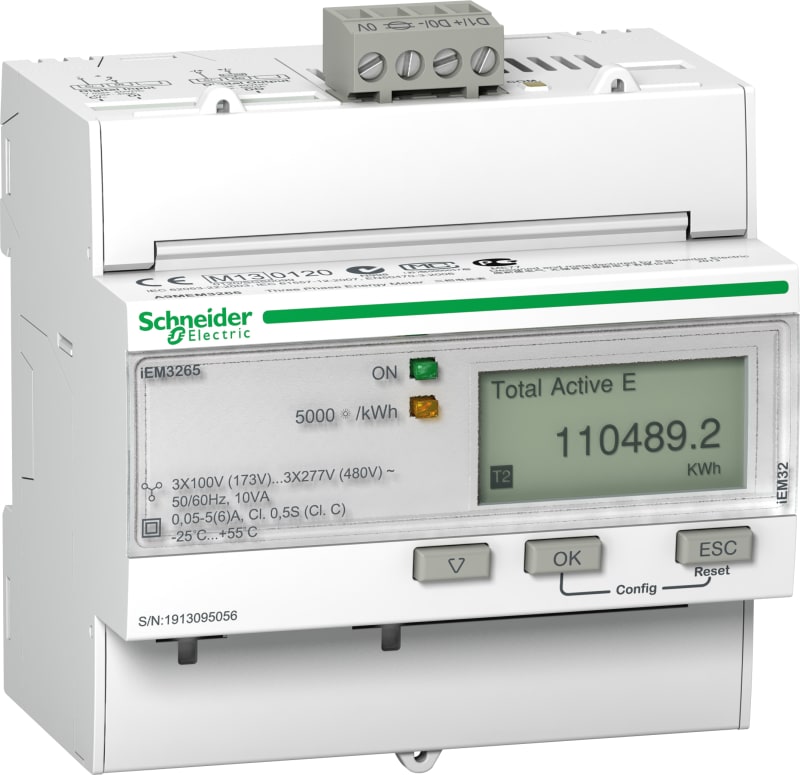 Schneider Electric A9MEM3265 IEM3265 energy meter - CT - BACnet - 1 digital I - 1 digital O - multi-tariff - MID