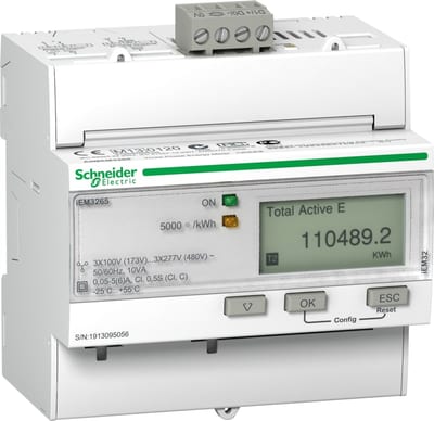Schneider Electric A9MEM3265 IEM3265 energy meter - CT - BACnet - 1 digital I - 1 digital O - multi-tariff - MID