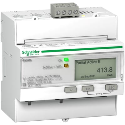 Schneider Electric IEM3455 energy meter - Modbus - 1 DI - 1 DO - multi-tariff - LVCT A9MEM3455