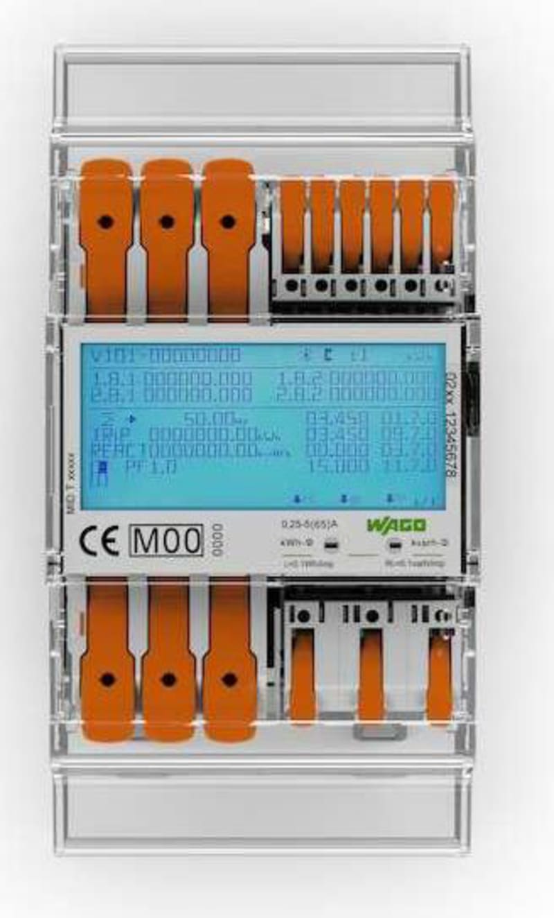 Energy meter (MID), 65A, 3X230/400V, 50Hz, 2 x S0 interface, 4PS (879-3020)