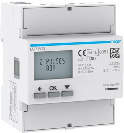 kWh meter 3-F dir 80A 6-M S0