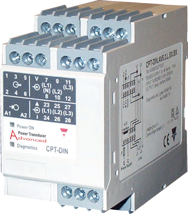 Carlo Gavazzi CPTDINAV53HA1AX 3-Phase Energy Transducer 5 A with 1x 20 mA Analogue Output