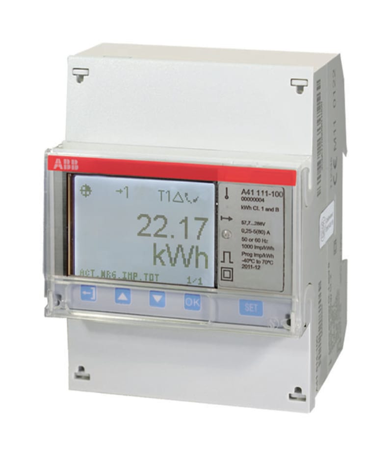 ABB A41 313-100 Silver M-Bus 1-Phase Energy Meter 80 A