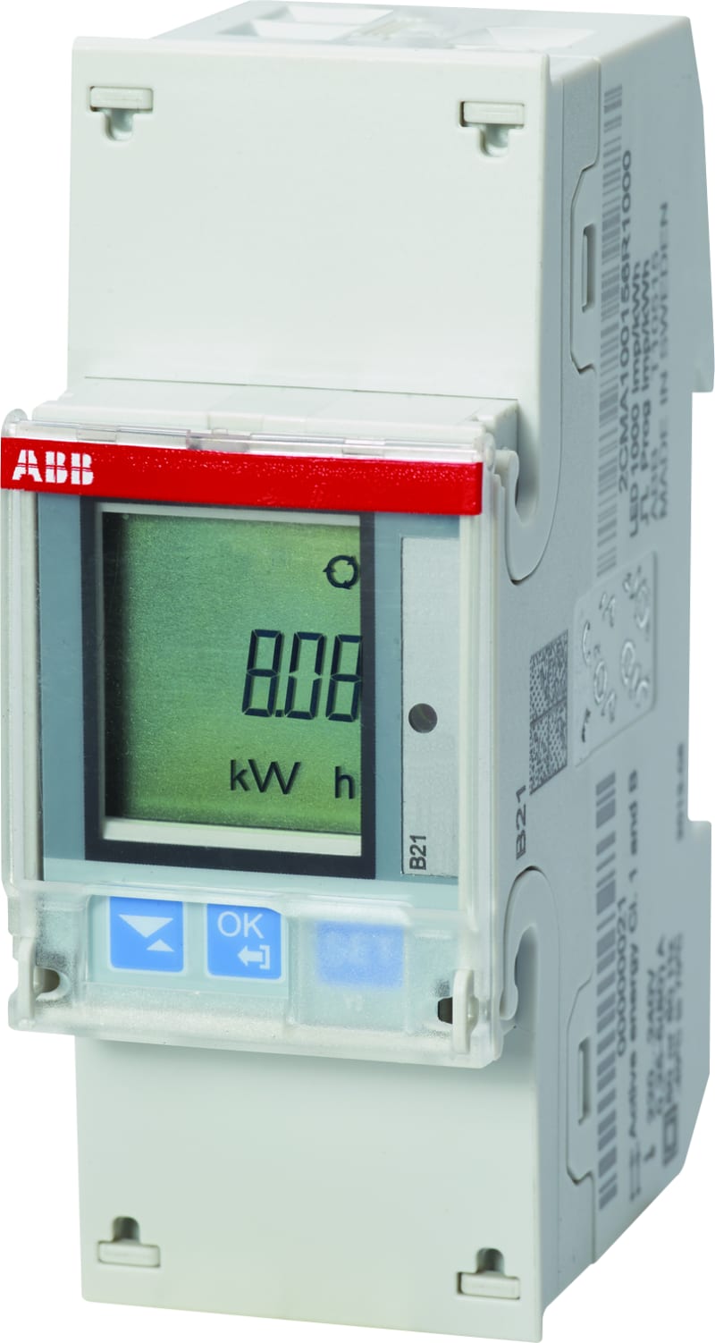 Energy Meter 1-Phase B21 111-100 Steel, Direct Connected, IR + Pulse