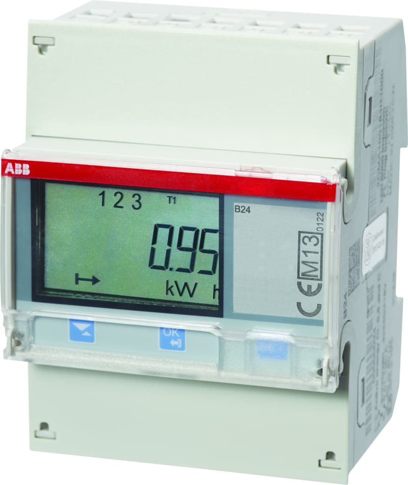 Energy Meter 3-Phase B24 111-100 Steel, Transformer Connected, IR + Pulse