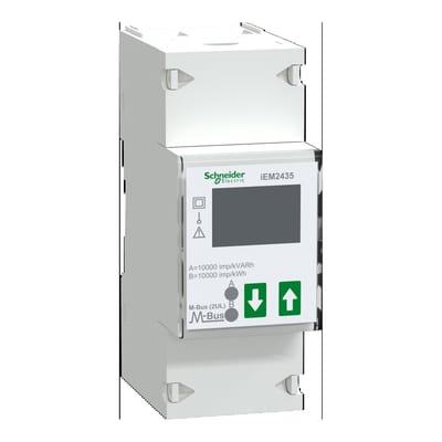 Schneider Electric modular single phase power meter IEM2435 - 230V - 100A with communication M-Bus A9MEM2435