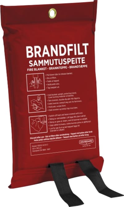 Housegard 602024 Silicone-Coated Fire Blanket 1200x1200 mm EN 1869