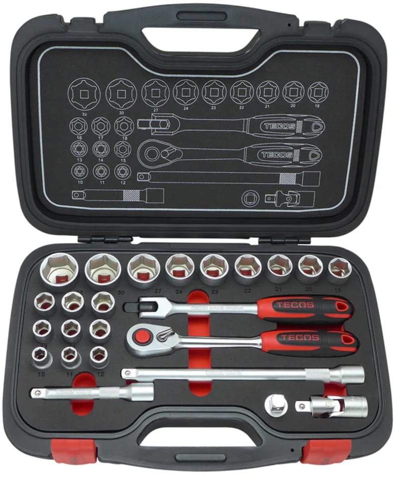 Tecos Socket Wrench Set 1/2 inch, 24 pcs, 10-32 mm (34501024)