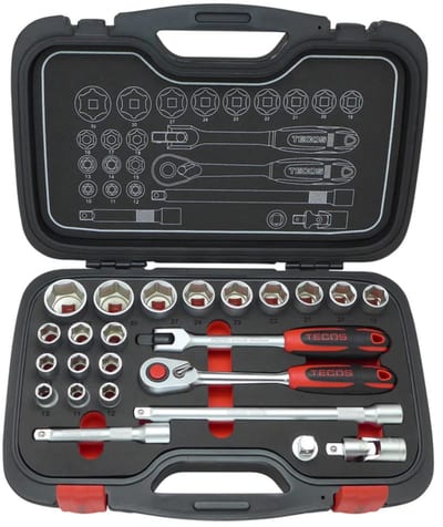 Tecos Socket Wrench Set 1/2 inch, 24 pcs, 10-32 mm