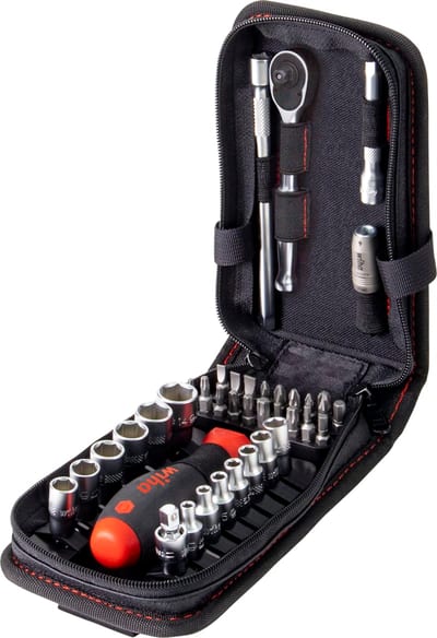 Socket wrench- and bit set 1/4"