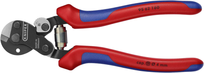 Knipex 95 62 160 Wire Rope Cutter 160 mm, Multi-Component Grips