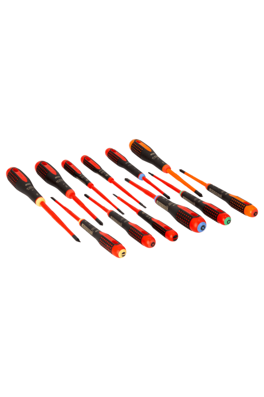 Bahco BE-9878SL Insulated Slim Screwdriver Set, VDE 1000 V, 12 Pieces