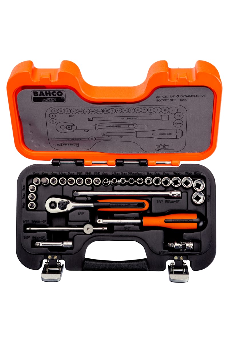 Bahco S290 1/4" Socket Wrench Set, 29 Pieces (S290)