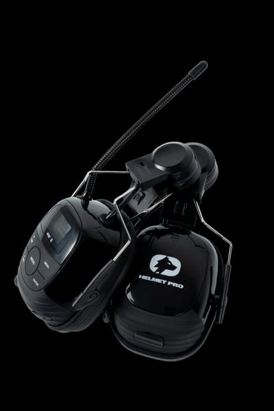 Wolf Helmet Pro helmet-mounted hearing protection, DAB+/FM/Bluetooth