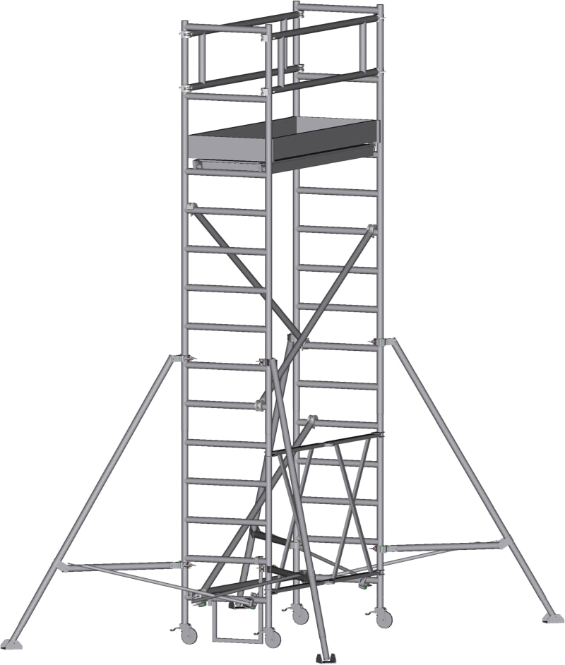 Zarges Scaffold Extension 2 m with Guardrail Aluminium (853103)