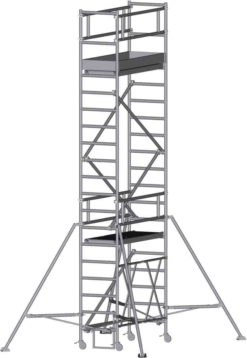 Zarges 853104 Scaffold Extension 3 m plus Guardrail