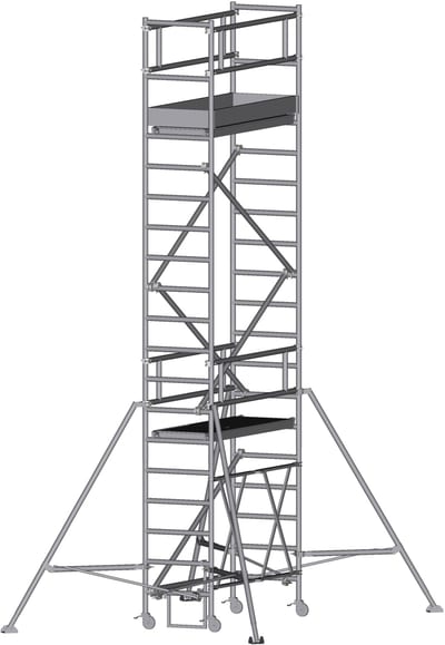 Zarges 853104 Scaffold Extension 3 m plus Guardrail