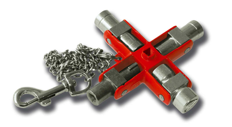 Vix Tools Cabinet Key 9-in-1 with Chain Link and Carabiner (8808812)