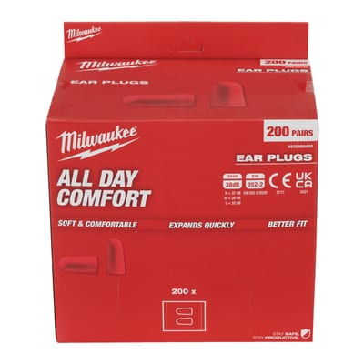 Milwaukee Foam Ear Plugs SNR 38 dB 20-Pack