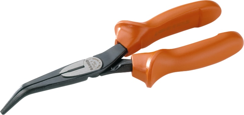 Bahco 2427 S-200 VDE Insulated Bent Long-Nose Pliers, 200 mm