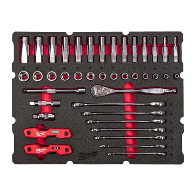 3/8" Ratchet wrench set FOAM 55DEL