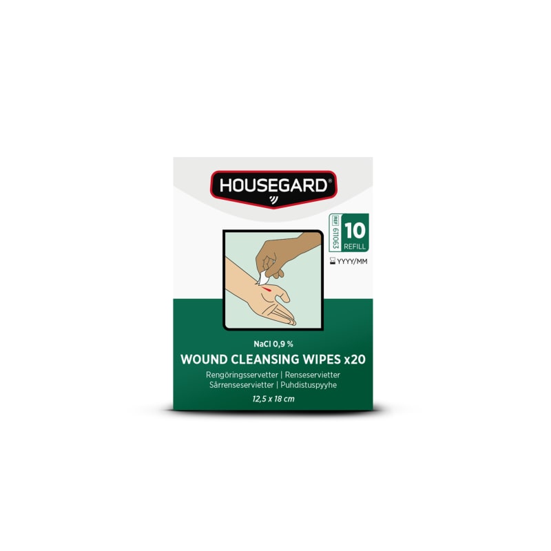 Housegard Sterile Wound Wash NaCl 0.9%, 20-Pack Sachets (8818112)
