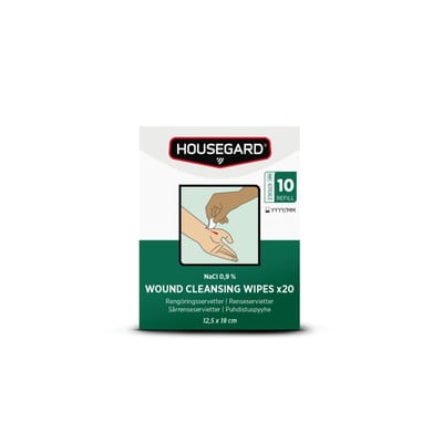Housegard Sterile Wound Wash NaCl 0.9%, 20-Pack Sachets