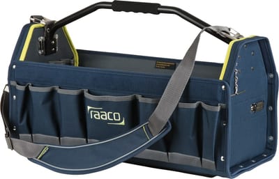 Raaco 760355 Toolbag PRO 24" Open Fabric Tool Bag with Shoulder Strap Blue
