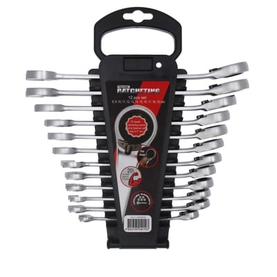Tecos T-GW819 Ratcheting Ring Wrench Set 8-19 mm, 12-Piece