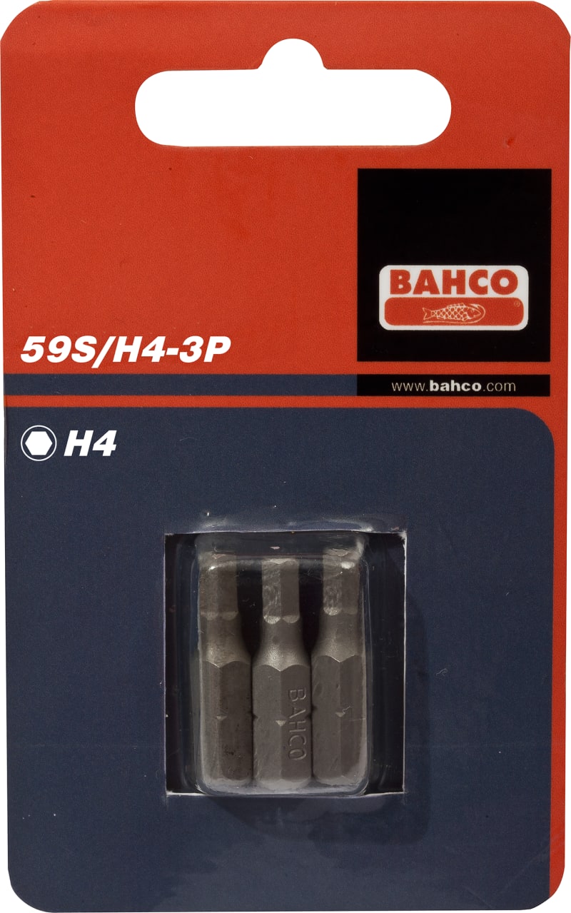 Bahco Hex Socket Bits 6 mm 25 mm 3-Pack (59S/H6-3P)