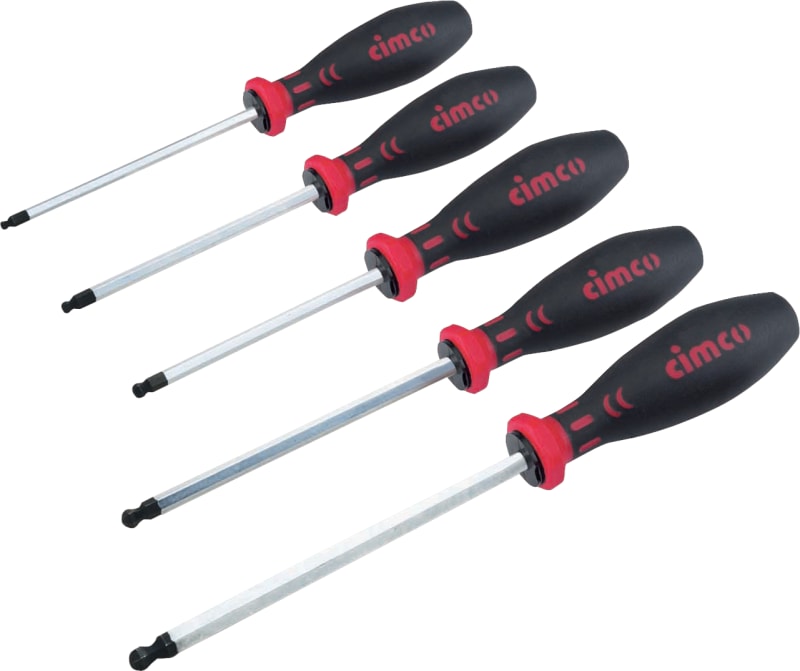 Cimco Hex Screwdriver Set with Ball End, 5 pcs (117220)